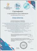 Сертификат о прохождении курса вебинаров